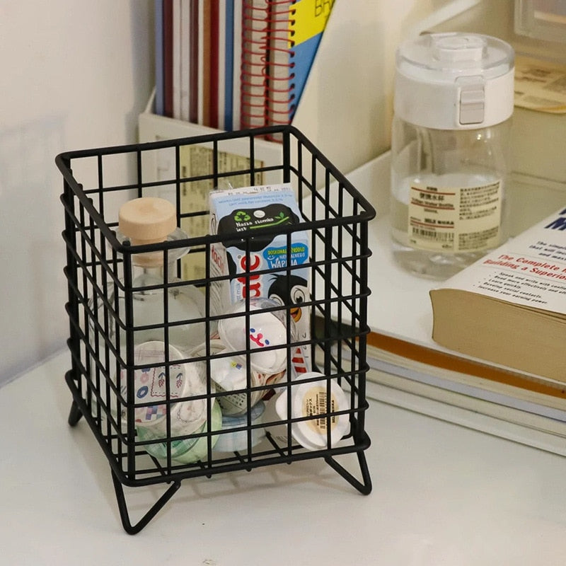 6 Colors Iron Storage Rack Desktop Book Pen Storage